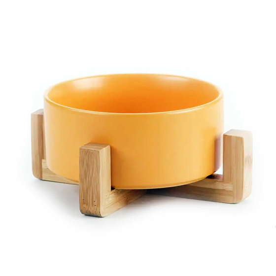 Hundenapf und Katzennapf aus Keramik gelb 850ml