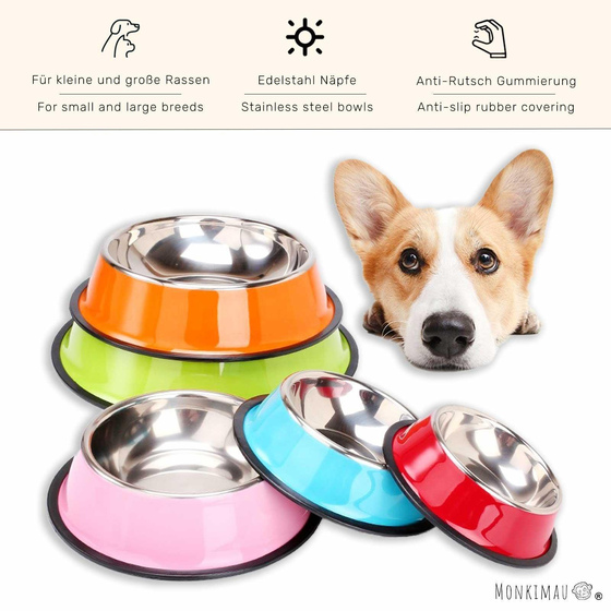 Hundenapf und Katzennapf aus Edelstahl XS - orange