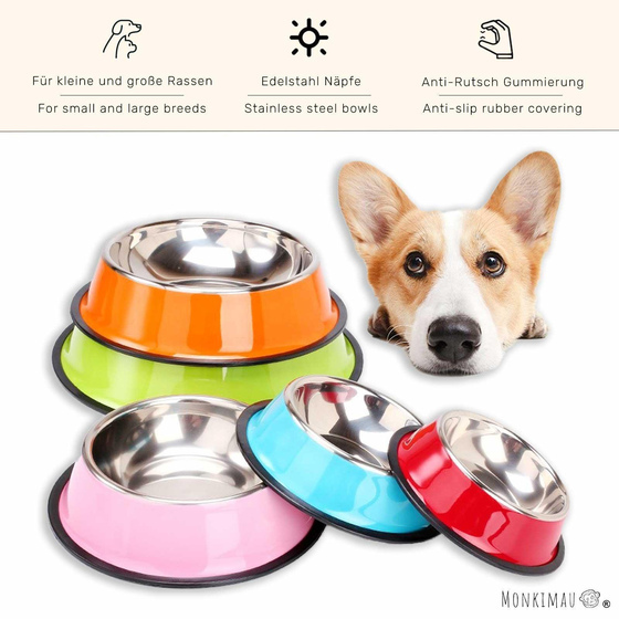 Hundenapf und Katzennapf aus Edelstahl XS - gelb