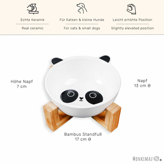 Hundenapf und Katzennapf aus Keramik - Panda