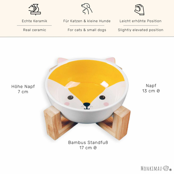 Hundenapf und Katzennapf aus Keramik - Fuchs
