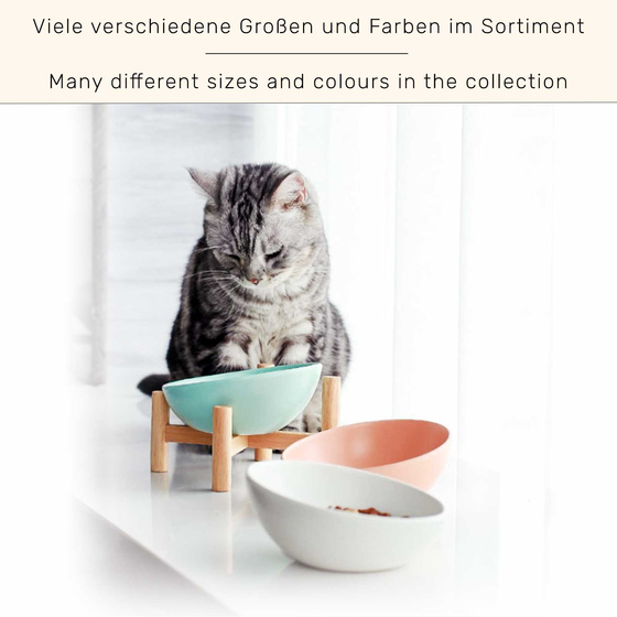 Hundenapf und Katzennapf aus Keramik wei� 600ml