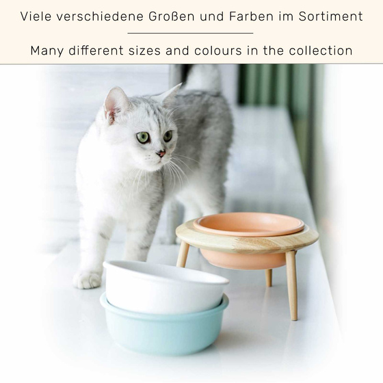 Hundenapf und Katzennapf aus Keramik wei 480ml