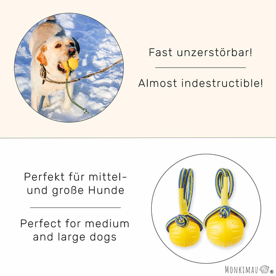 Hundespielzeug Ball mit Seil