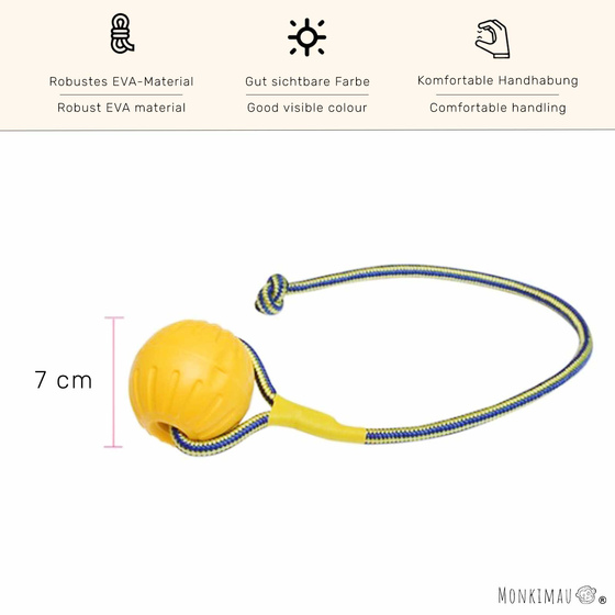 Hundespielzeug Ball mit Seil