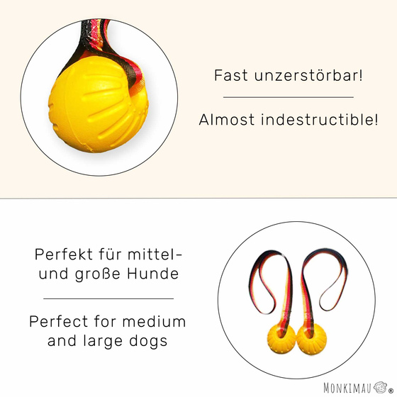 Interaktives Hundespielzeug Ball mit Seil fr groe Hunde