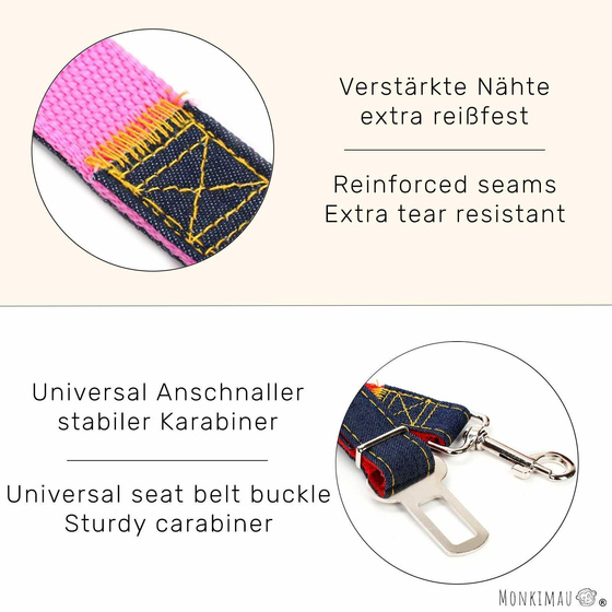 Sicherheitsgurt Hunde und Katzen fr Auto pink