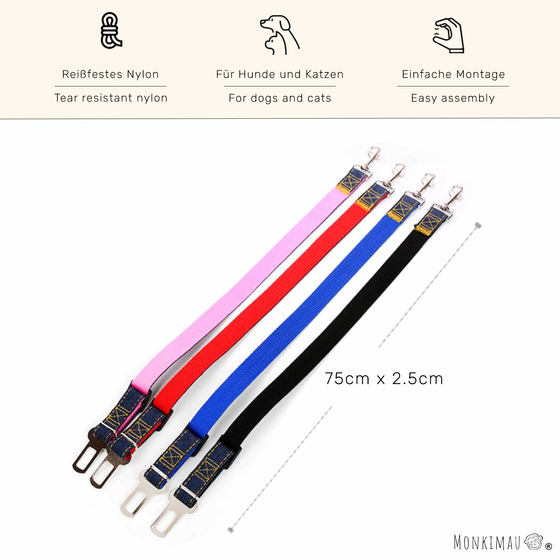 Sicherheitsgurt Hunde und Katzen fr Auto pink