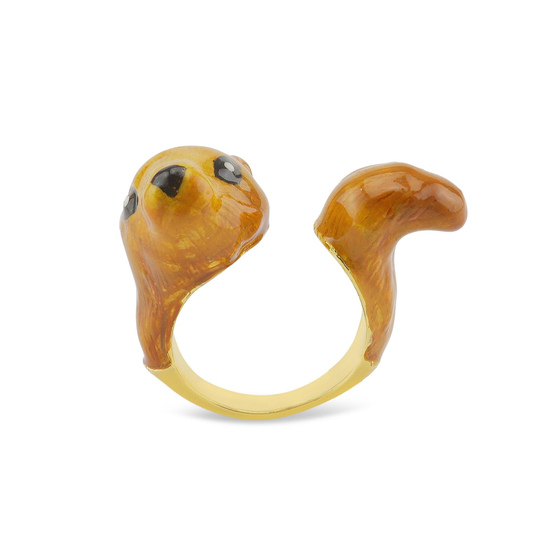 Eichhrnchen Damen-Ring vergoldet