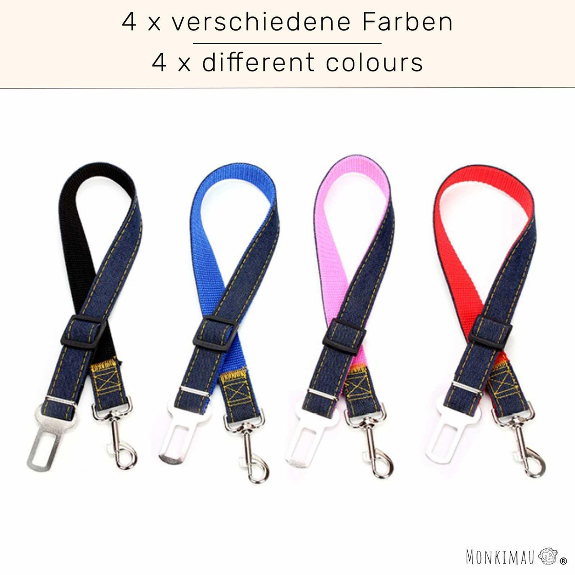 Anschnall- / Sicherheitsgurt für Autos in 25 mm BETA BIOTHANE® – neon  orange – Collar & Leash