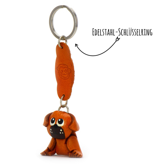 Mops Schlsselanhnger aus Leder