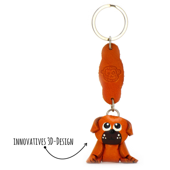 Mops Schlsselanhnger aus Leder