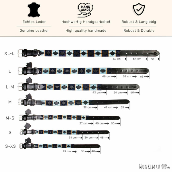 Hundehalsband aus Leder Polo Design S-XS