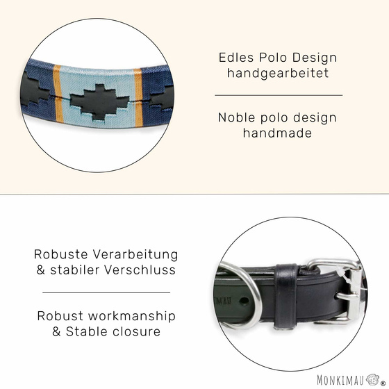 Hundehalsband aus Leder Polo Design M
