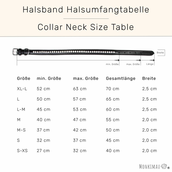 Hundehalsband aus Nappa-Leder schwarz gepolstert mit Kristallen S-XS