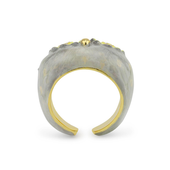 Eulen Ring vergoldet