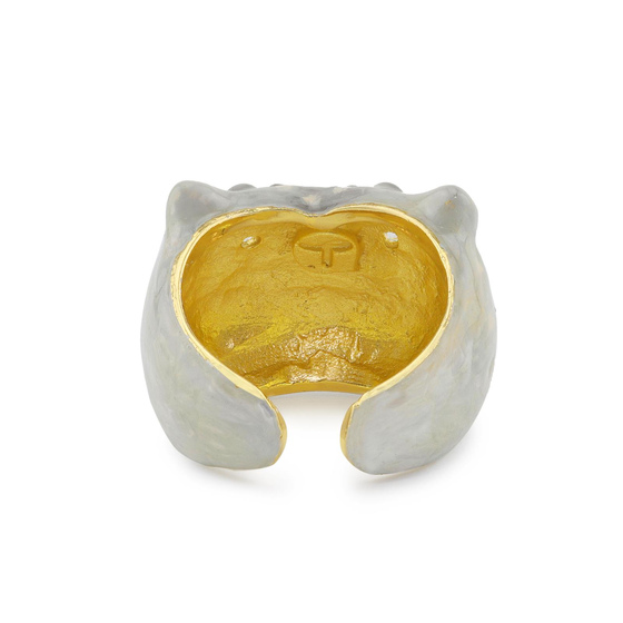 Eulen Ring vergoldet