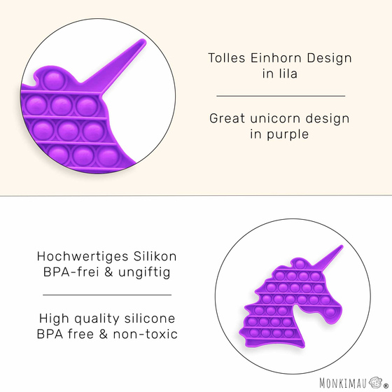 Pop it Spiel Einhorn aus Silikon