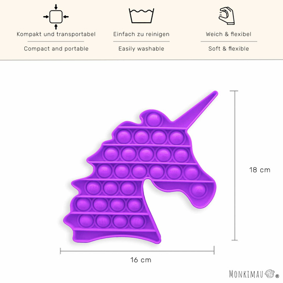 Pop it Spiel Einhorn aus Silikon