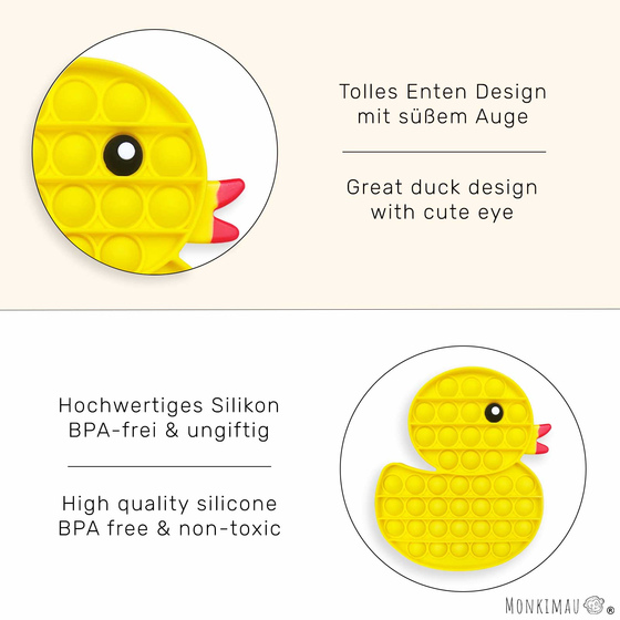 Pop it Spiel Ente aus Silikon