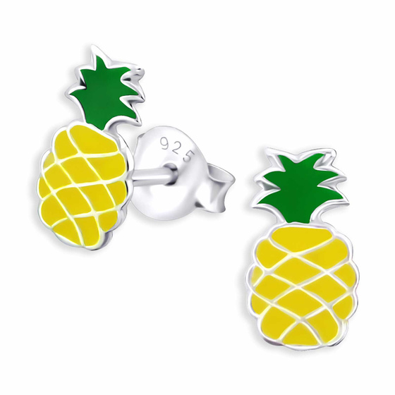 Auf dem Bild zu sehen sind Ananas Ohrringe aus 925 Silber