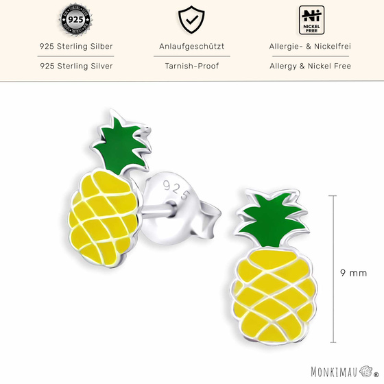 Ananas Ohrringe aus 925 Silber