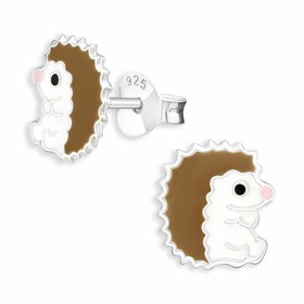 Auf dem Bild zu sehen sind Igel Ohrringe aus 925 Silber