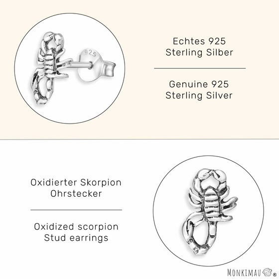 Skorpion Ohrringe aus 925 Silber