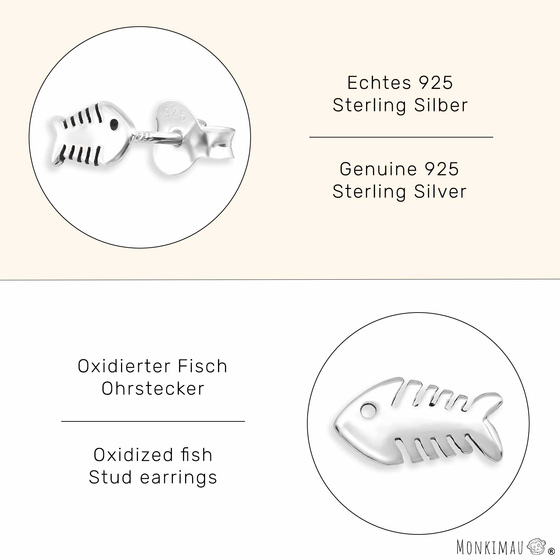 Fischgrten Ohrringe aus 925 Silber
