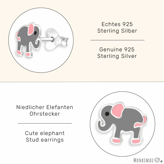 Elefanten Ohrringe aus 925 Silber