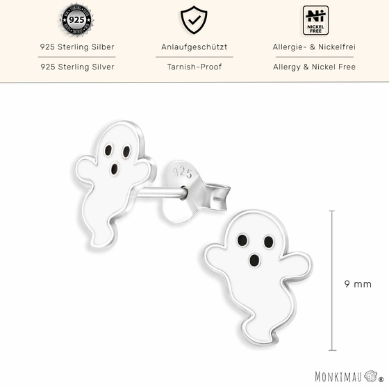 Kleiner Geist Ohrringe aus 925 Silber