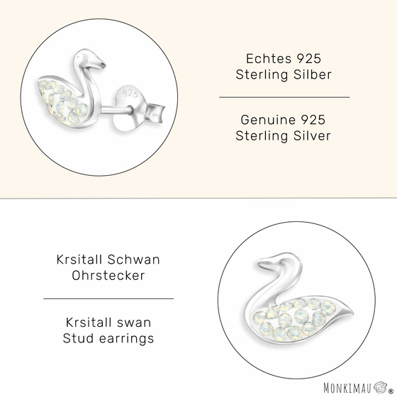 Weier Schwan Ohrringe aus 925 Silber