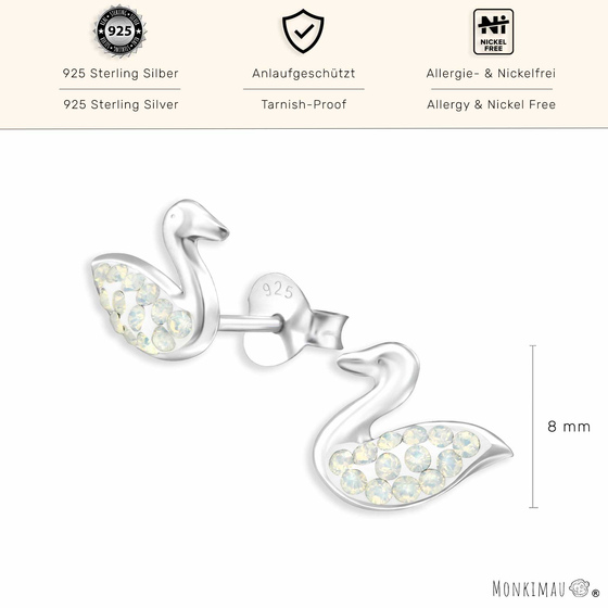 Weier Schwan Ohrringe aus 925 Silber