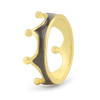Auf dem Bild zu sehen sind Damen Ringe mit Krone aus Messing Gold plattiert mit Emaille handbemalt