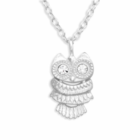 Auf dem Bild zu sehen sind Eulen Halskette aus 925 Silber