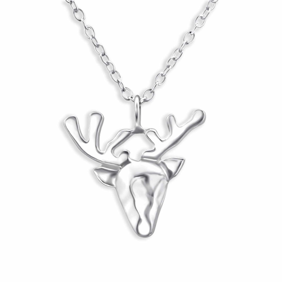 Auf dem Bild zu sehen sind Origami Hirsch Halskette aus 925 Silber