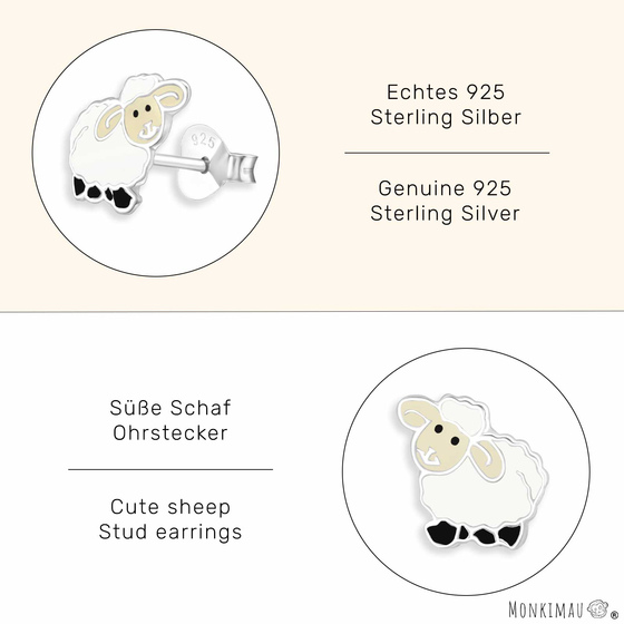 Schaf Ohrringe aus 925 Silber