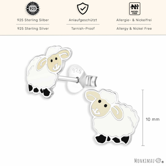 Schaf Ohrringe aus 925 Silber