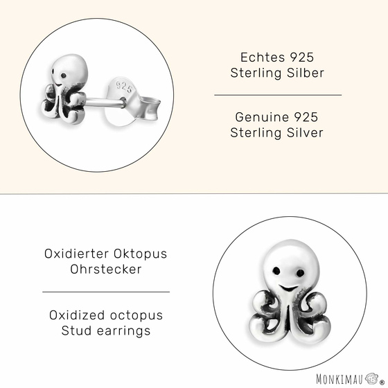 Kraken Ohrringe aus 925 Silber