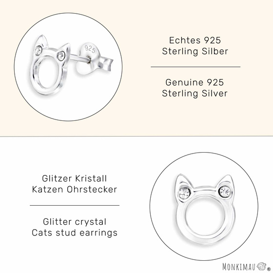 Katzen Ohrringe aus 925 Silber