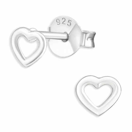 Auf dem Bild zu sehen sind Herz Ohrringe aus 925 Silber