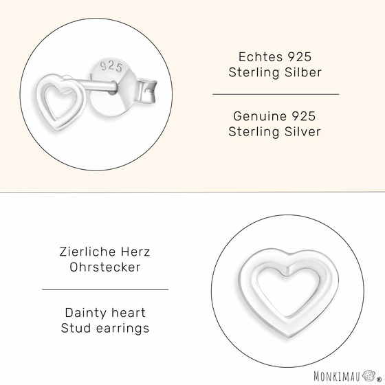 Herz Ohrringe aus 925 Silber