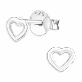 Auf dem Bild zu sehen sind Herz Ohrringe aus 925 Silber