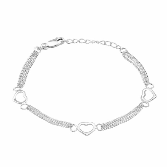 Elegantes Herzarmband aus 925 Sterling Silber