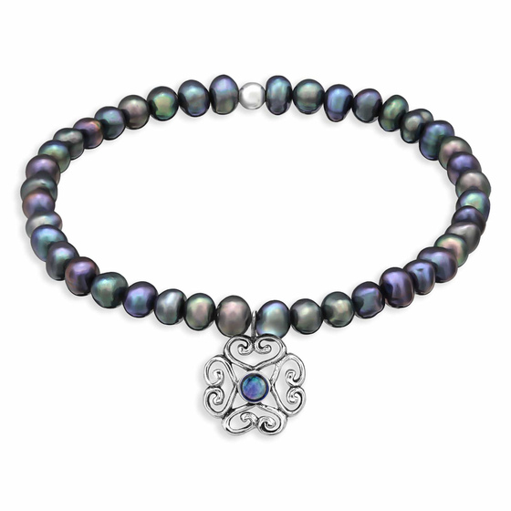 Auf dem Bild zu sehen sind Vintage Blume Armband mit S��wasser Perlen