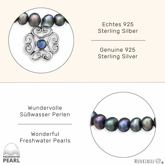 Vintage Blume Armband mit S��wasser Perlen