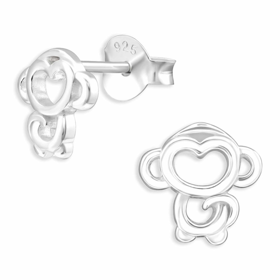 Auf dem Bild zu sehen sind Affen Ohrringe aus 925 Silber