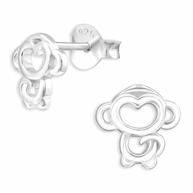 Auf dem Bild zu sehen sind Affen Ohrringe aus 925 Silber