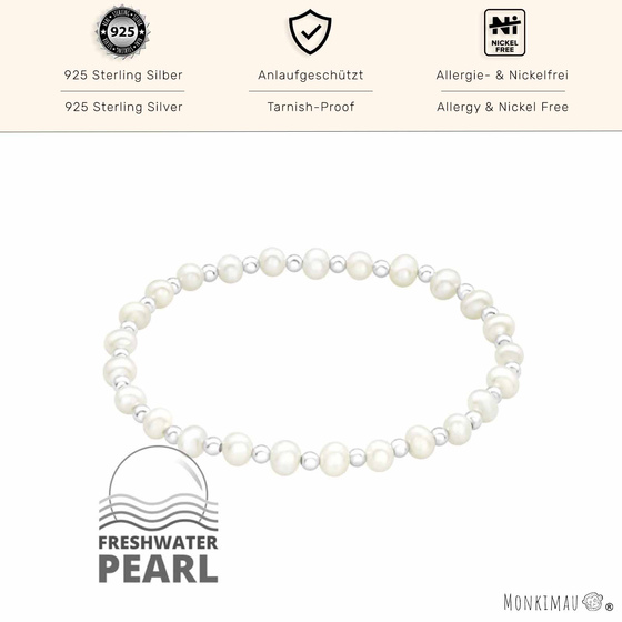 Zartes Perlenarmband mit Swasserperle in 925 Sterling Silber
