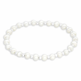 Zartes Perlenarmband mit Süßwasserperle in 925 Sterling...